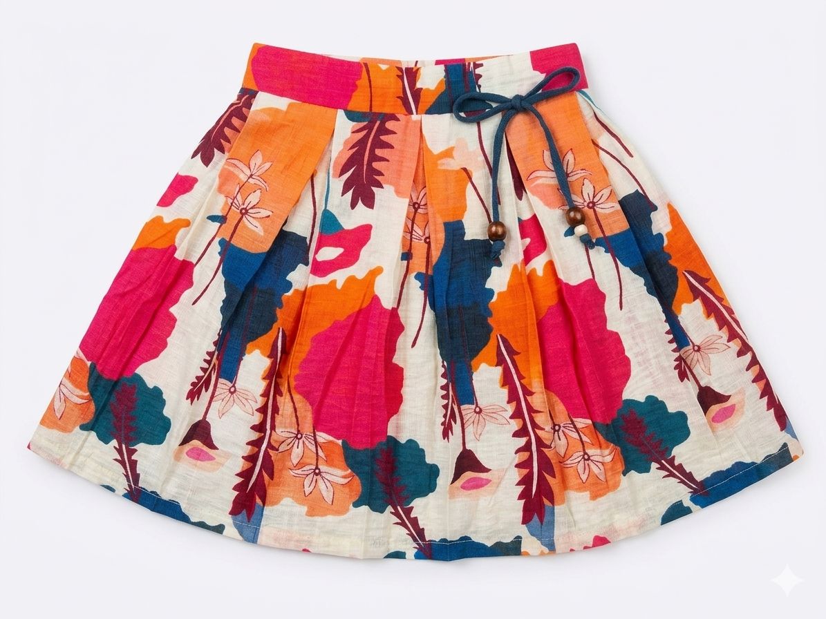 Girls Skirt Top with Designer Shrug | Ages 9M to 08 Years Pattern 01