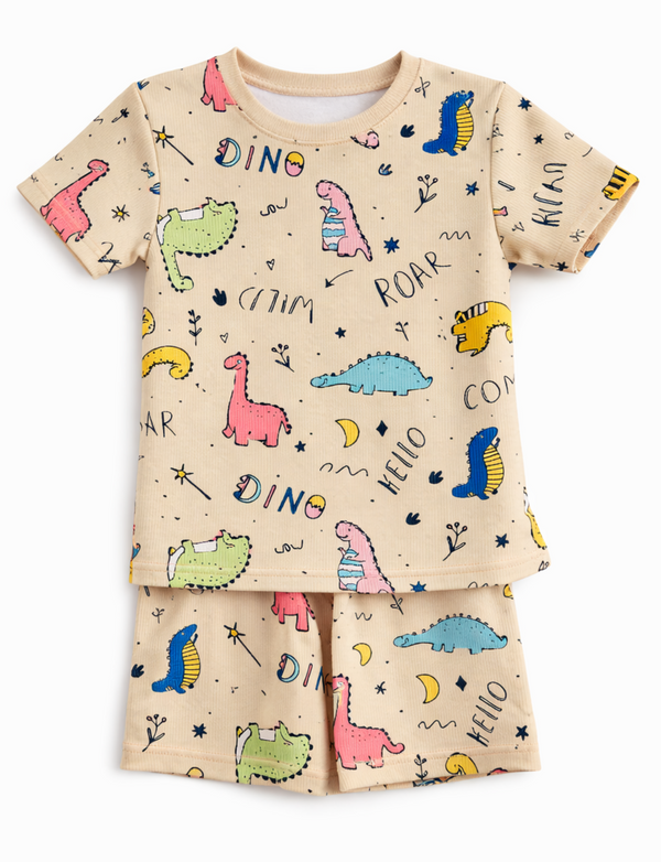 Kids Tshirt and Shorts Combo Set (Cord Set)-Orange