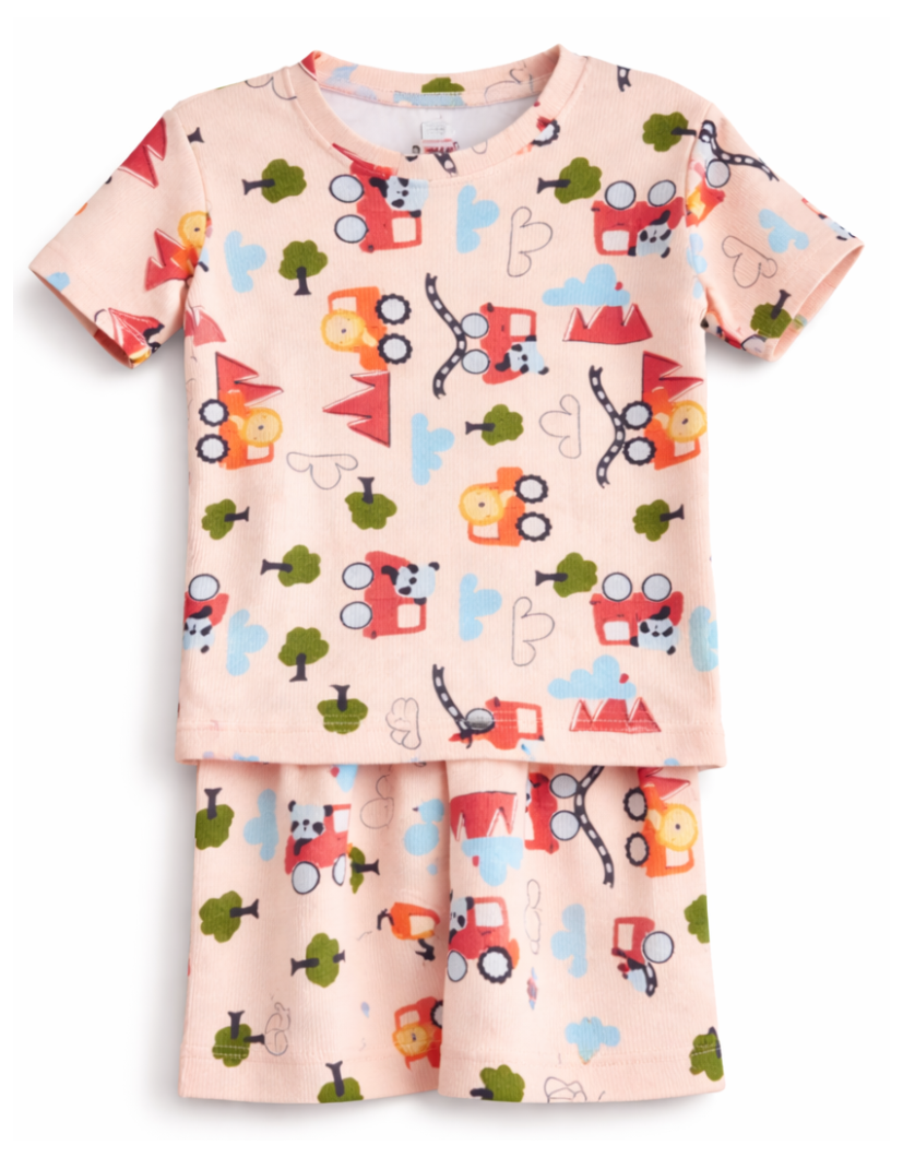 Kids Tshirt and Shorts Combo Set (Cord Set)-Orange