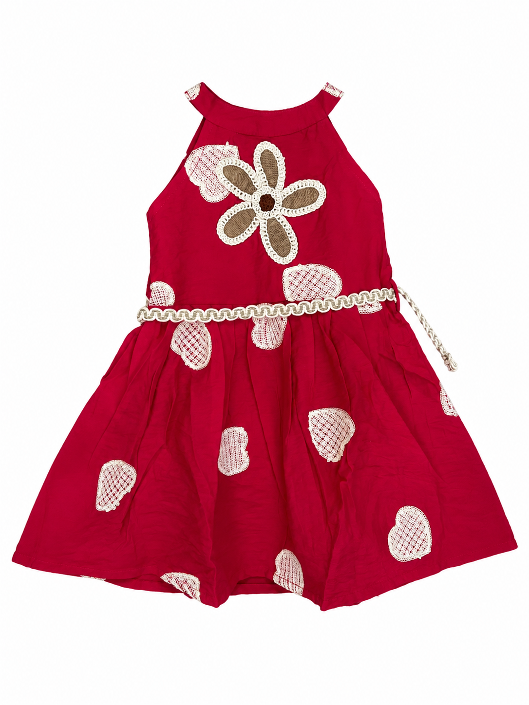 Pink Floral Applique Dress