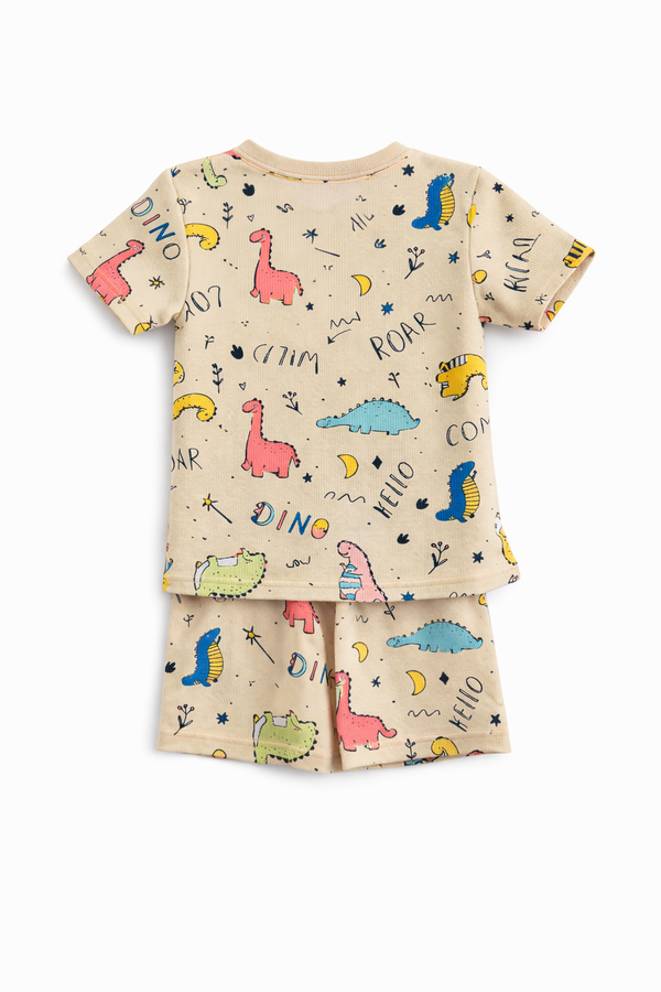 Kids Tshirt and Shorts Combo Set (Cord Set)-Orange