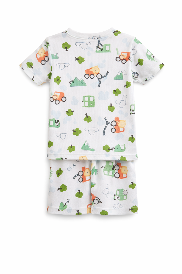 Kids Tshirt and Shorts Combo Set (Cord Set)-White