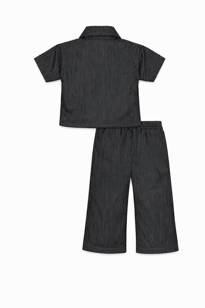 Black Blossom Crepe Co-ord Set