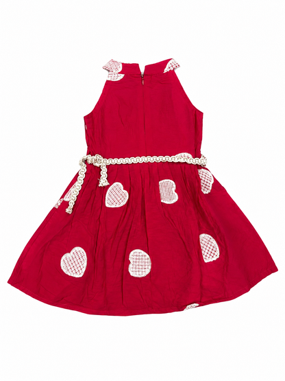 Pink Floral Applique Dress