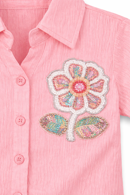 Pink Blossom Crepe Co-Ord Set