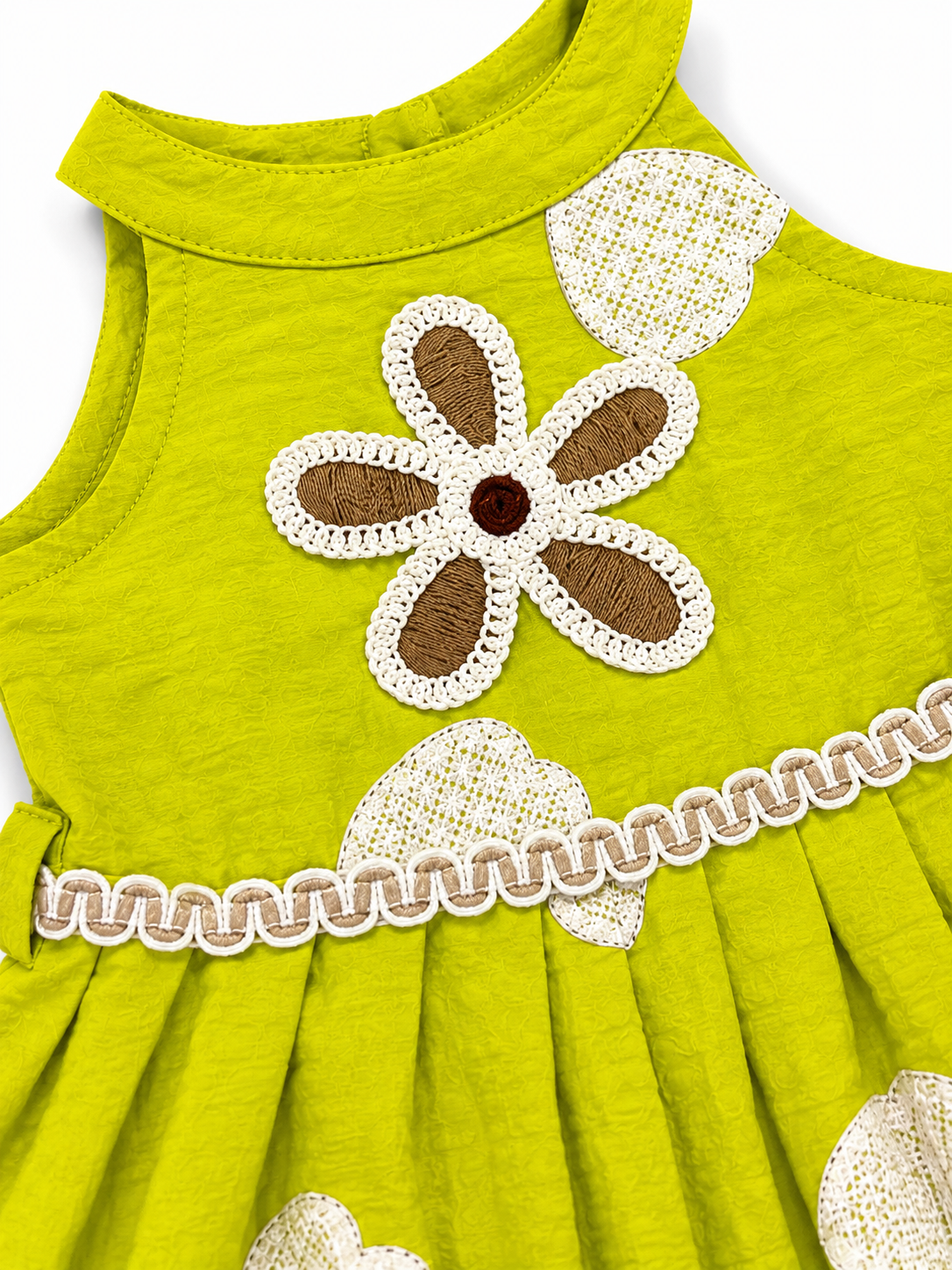 Fluorescent Floral Applique Dress