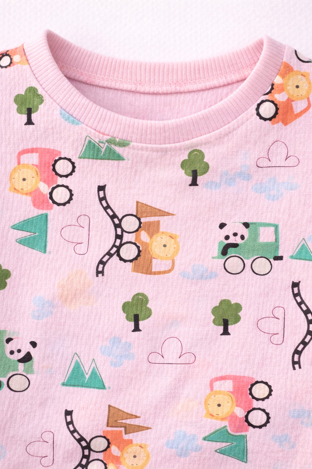 Kids Tshirt and Shorts Combo Set (Cord Set)-Pink