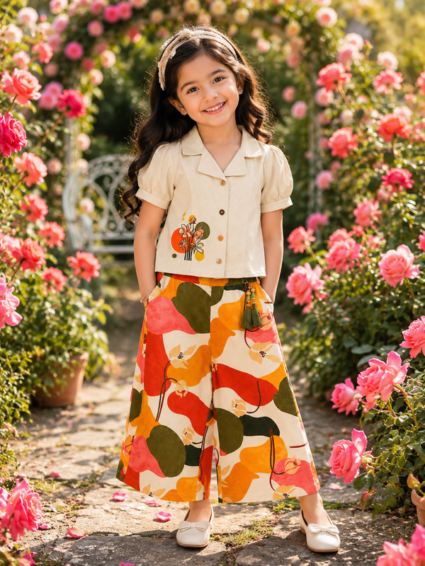 Girls Top & Palazzo Set