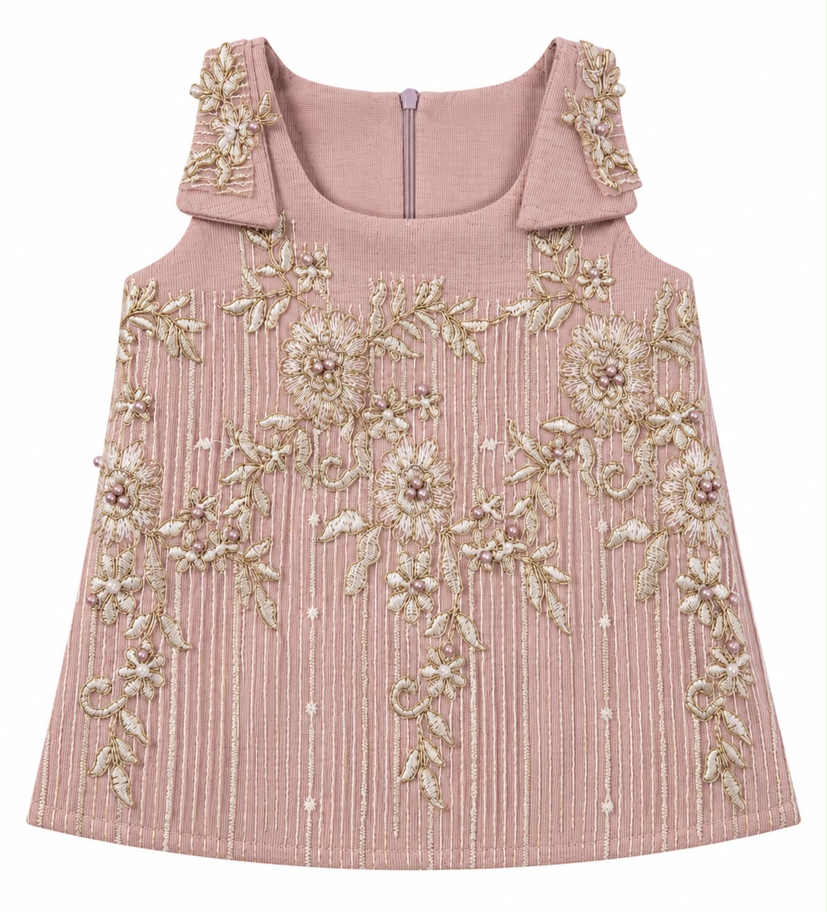 Pastel Pink Premium Embroidered Co-ord Set with Sling