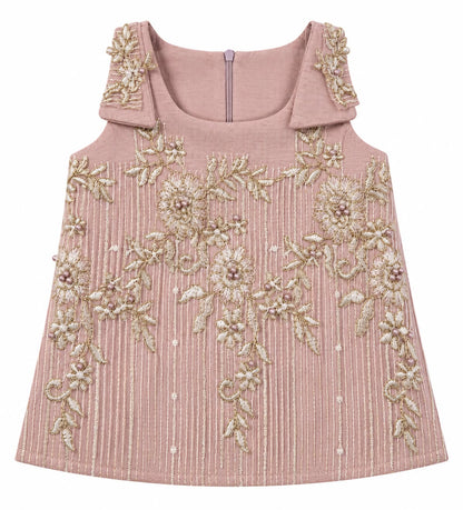 Pastel Pink Premium Embroidered Co-ord Set with Sling