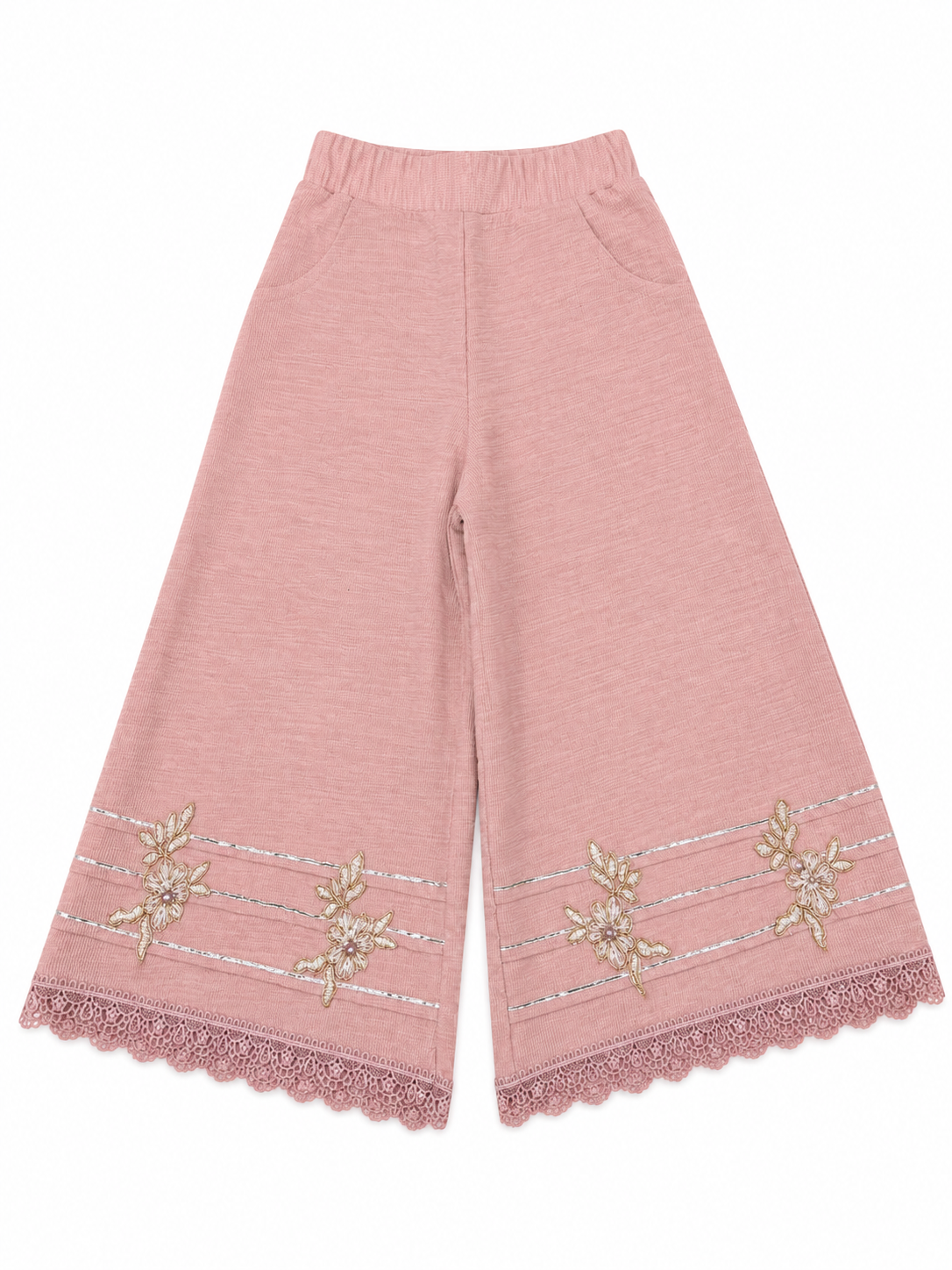 Pastel Pink Premium Embroidered Co-ord Set with Sling