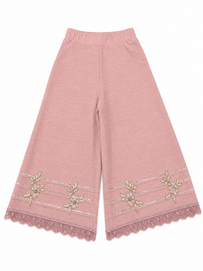 Pastel Pink Premium Embroidered Co-ord Set with Sling