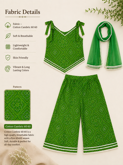 Traditional Suit Set with Dupatta for Girls