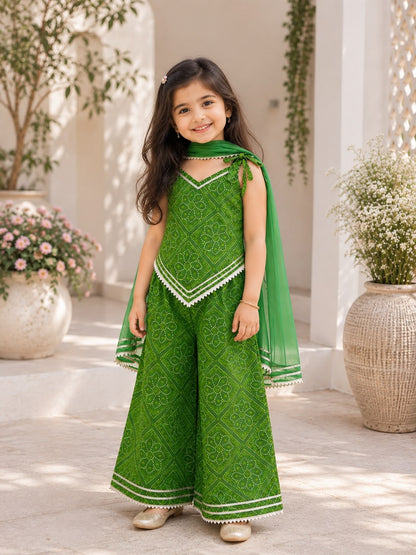 Traditional Suit Set with Dupatta for Girls